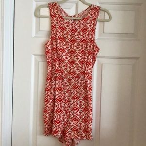 Orange and White Romper